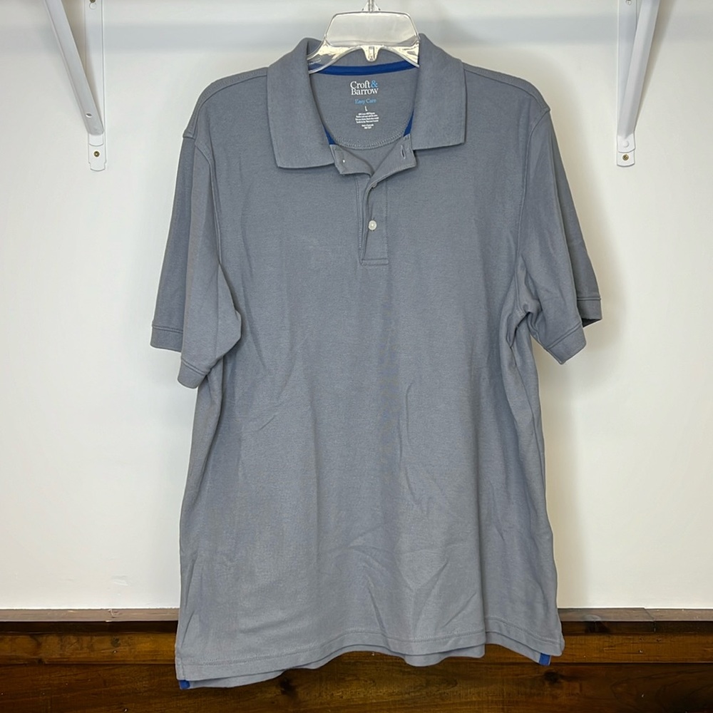 Croft & Barrow Gray Polo Shirt- L